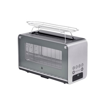 WMF Lono Glas-Toaster Cromargan, 1300W, 7 Stufen, Sichtfenster, Brotaufsatz