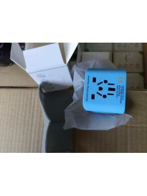 Reiseadapter - Weltweit - 3 USB-Anschlüssen - Orange- Schwarz Reiseadapter - Weltweit - 3 USB-Anschlüssen - Orange- Schwarz