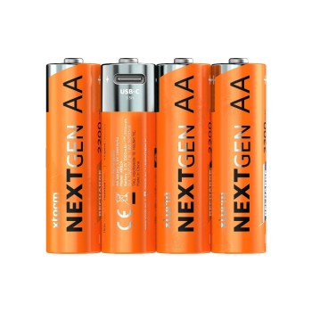 Xtorm accu NextGen AA 2200mAh, 4 Stk, USB-C, 2200mAh, 1.5V out, Li-Ion Xtorm accu NextGen AA 2200mAh, 4 Stk, USB-C, 2200mAh, 1.5V out, Li-Ion