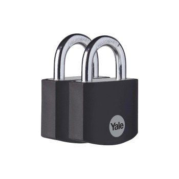 Vorhängeschloss Aluminium YE3B, schwarz 38/19, 2er Set