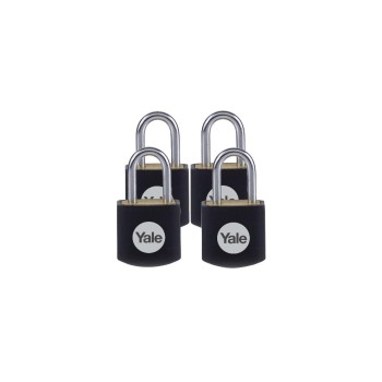 Yale Cadenas Y110JB 15/11 Set de 4 pièces Noir Laiton/Acier