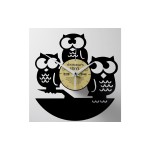 Yesterday's Vinyl Wanduhr Eulen, Vinyl(PVC),30x2.5cm(DxT),exkl.1xAA Batterie