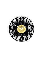 Yesterday's Vinyl Horloge murale Numbers Ø 30 cm, Doré/Noir