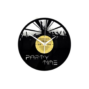 Yesterday's Vinyl Horloge murale Party Time Ø 30 cm, Doré/Noir Yesterday's Vinyl Horloge murale Party Time Ø 30 cm, Doré/Noir