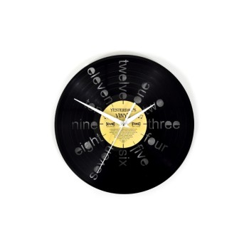 Yesterday's Vinyl Horloge murale Numéros Ø 30 cm, Doré/Noir Yesterday's Vinyl Horloge murale Numéros Ø 30 cm, Doré/Noir