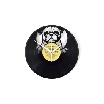 Yesterday's Vinyl Horloge murale Chien Ø 30 cm, Doré/Noir Yesterday's Vinyl Horloge murale Chien Ø 30 cm, Doré/Noir