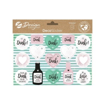 Z-Design Sticker A5 DEKO Danke 2Bg, 14.8 x 21