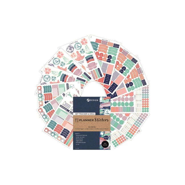 Z-Design Planner Sticker Tracker & Orga, 690 Sticker / 12 Bogen Z-Design Planner Sticker Tracker & Orga, 690 Sticker / 12 Bogen