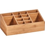 Zeller Present Supports pour ustensiles de salle de bains avec 12 compartiments Nature