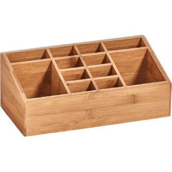 Zeller Bad-Utensilienhalter with 12 Fächern, Bambus aus China, 25.4 x 12 x 10 cm Zeller Bad-Utensilienhalter with 12 Fächern, Bambus aus China, 25.4 x 12 x 10 cm