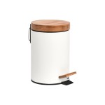 Zeller Present Treteimer Bamboo, Metall/Bambus, 3 Liter, white