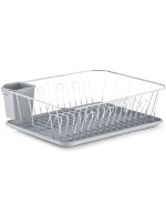 Zeller Present Egouttoir à vaisselle, métal/plastique Argenté/Gris