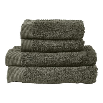 Zone Frottierwäscheset Classic, Oliv Green, 100% Baumwolle 600g, 2xje: 50x100, 140x70