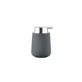 Distributeur de savon Zone Nova gris, H: 11.5cm P: 8cm, porcelaine, 250ml Distributeur de savon Zone Nova gris, H: 11.5cm P: 8cm, porcelaine, 250ml