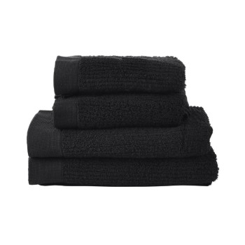 Zone Frottierwäscheset ClassicSchwarz2x2Stk, 100% Baumwolle 600g, 2xje: 50x100, 140x70