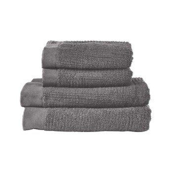 Zone Frottierwäscheset Grau 2x2 Stück, 100% Baumwolle 600g, 2xje: 50x100, 140x70