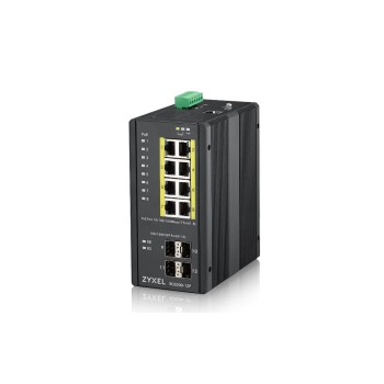 Zyxel RGS200-12P: 12 Port DIN Rail Switch, 8xGE PoE+, 4x SFP, -40-+75°C, IP30